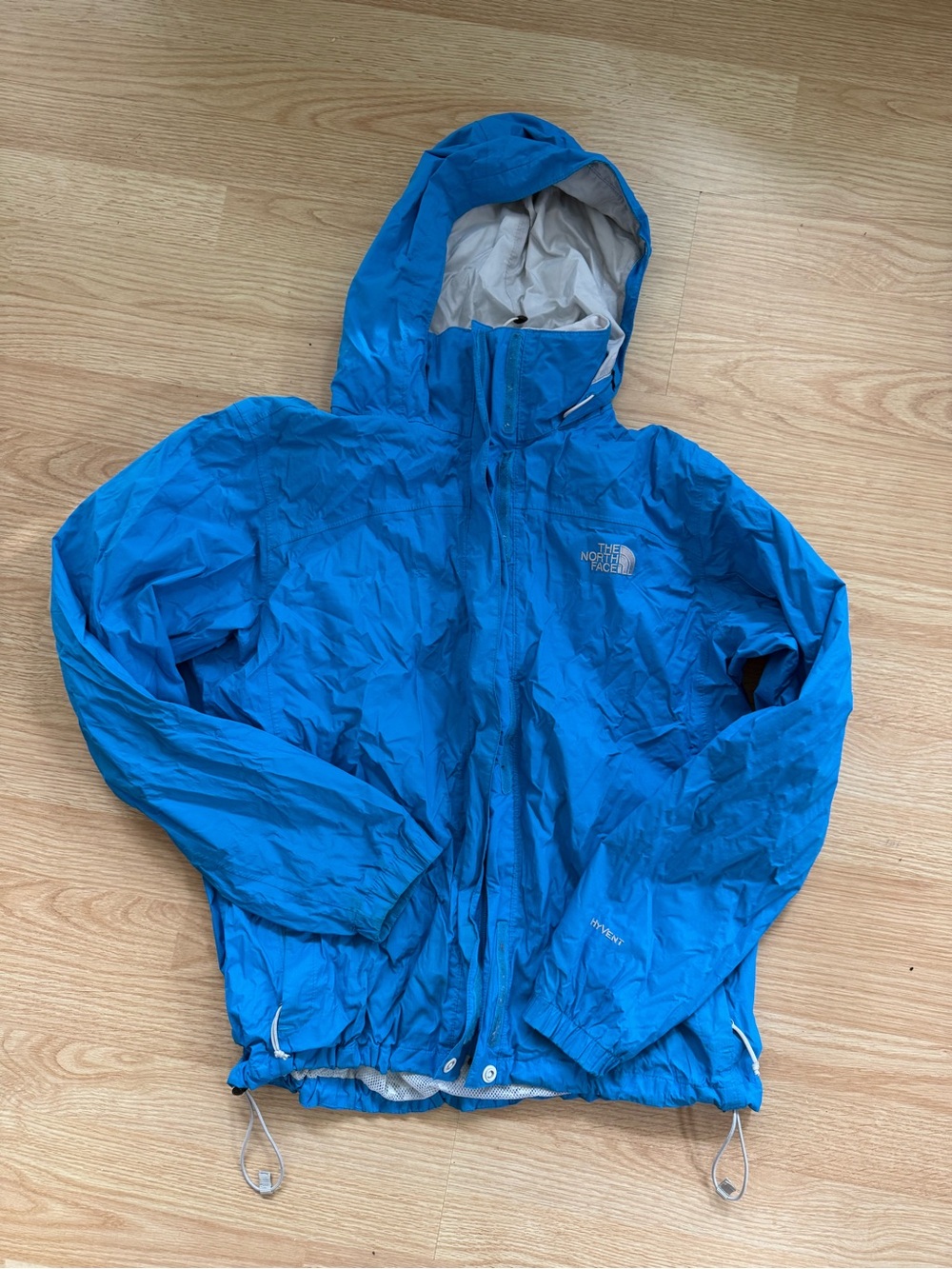 The North Face Men’s Bright Blue Hooded Rain Jacket